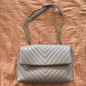 Quince Taupe Quilted Leather Bag